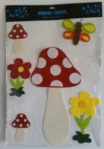 Magic Cabin Felt Large Mushroom Flower Wall Stickers NEW - Picture 1 of 3