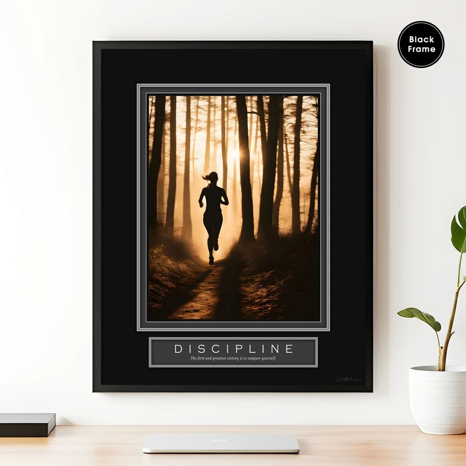 Pôster motivacional, disciplina, arte de parede motivacional, citações motivacionais - Imagem 1 de 1