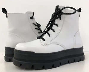 New UGG Women's US 8 Sidnee Leather Zip Lace Up Platform Combat Boots - Picture 1 of 16