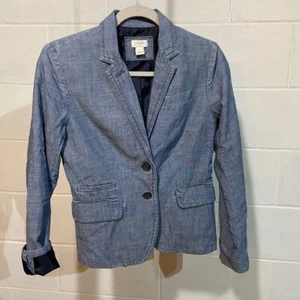 NEW J. Crew Women's 100% Cotton Schoolboy Blazer Size 2 Buttons Academia Career - Picture 1 of 6