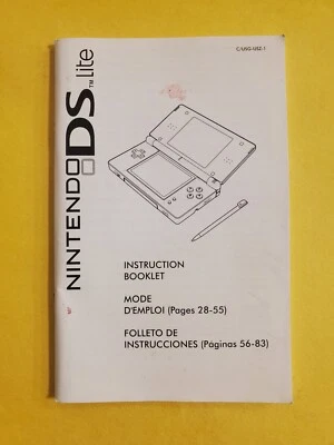 Sistema de consola Nintendo DS Lite manual de instrucciones folleto SOLO inserto C/USG-USZ Foto 1 de 2