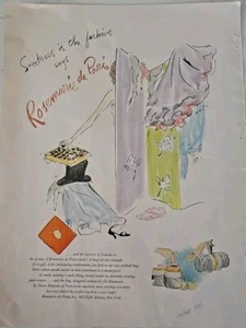 1948 Rosemarie de Paris candy Marcel Vertes art Sweetness in fashion vintage ad  - Picture 1 of 1