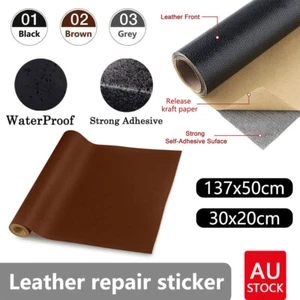 Self Adhesive Leather Repair Patch Couch Sofa Car Seat Chair Renovation Sticke - Picture 1 of 15
