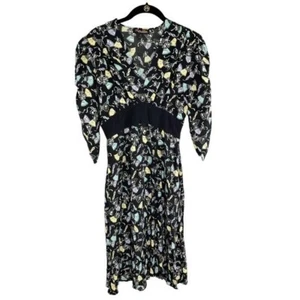 Trashy Diva Rosalind Mardi Gras Fan & Mask Print Midi Dress Women's Size 4 - Bild 1 von 8