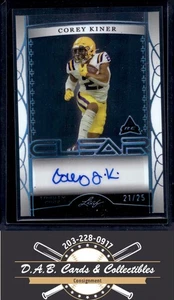 2022 Leaf Trinity #CA-CK2 Corey Kiner Clear PLATINUM Auto #/25 LSU Tiers K02 - Picture 1 of 2
