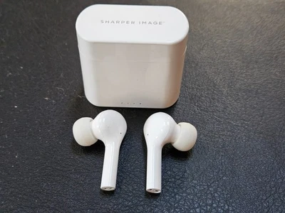 Sharper Image True Wireless Large Earbuds w/ USB-C Charging Case White - Image 1 of 4