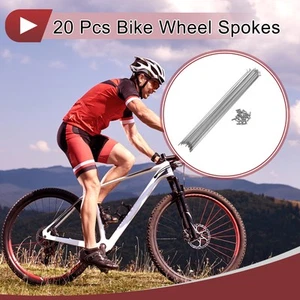 Set 20 raggi bici 13G 275 mm raggi bici 304 acciaio inox tono argento - Foto 1 di 7