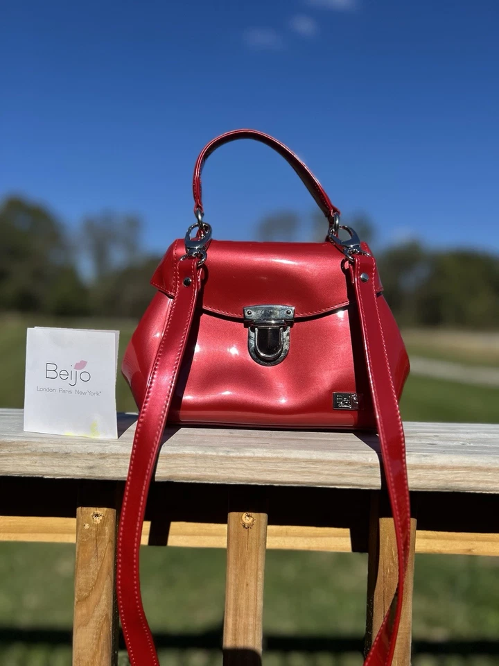 Cartera Beijo Clásica Brillante Caramelo Manzana Hebilla Cierre Cremallera Bolsillo 7" x 8" Foto 1 de 4