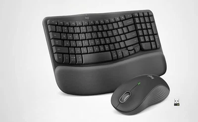 Logitech Wave Keys MK670 Combo, Wireless Ergo Keyboard with M550 Mouse + Skin - Image 1 of 4