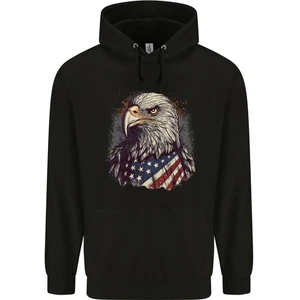 Eagle With USA Flag July 4th Childrens Kids Hoodie - Picture 1 of 3