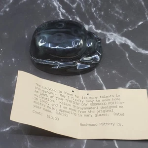 Rookwood Pottery Iridescent Black 6595 Ladybug Paperweight NO DATE NO NUMBER - Picture 1 of 6