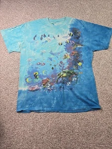 Liquid Blue Shirt Mens Large All Over Print Ocean Coral Reef Fish Aquarium - Picture 1 of 13
