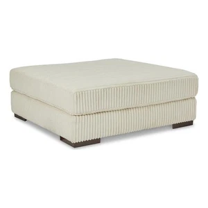 Signature Design by Ashley Lindyn Oversized Fabric Accent Ottoman in Ivory - Picture 1 of 6
