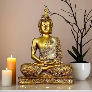 Centimetre Meditating Sitting Buddha Statue showpiece Idol Home Decor Items - Picture 1 of 3