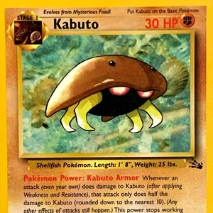 Kabuto 50/62 Fossil Set Unlimited Original Vintage Fighting Pokémon Card TCG - Picture 1 of 3