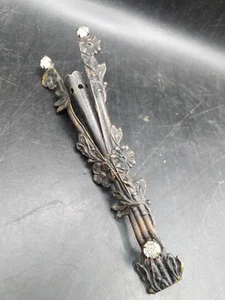 Vintage Ornate Lapel Tussie Mussie Nosegay Lapel flower Posey Vase Brooch - Picture 1 of 6