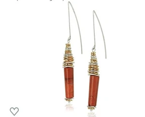 $45 robert lee morris red stone earrings 152a - Picture 1 of 5