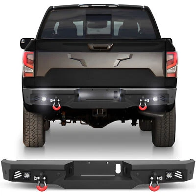 Rear Bumper For Nissan TITAN & XD 2016-2025 with Sensor Holes&LED Lights&D-rings - Imagem 1 de 4