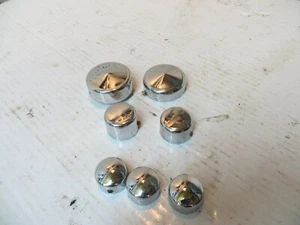 Harley Davidson brand chrome front & rear axle caps with 3 head bolt caps - Picture 1 of 2