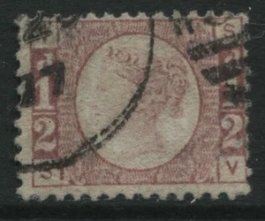 1870 1/2d Plate 11 lettered SV struck by a part duplex  (39) - Picture 1 of 1