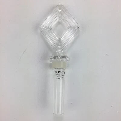 Стоппер для винной бутылки Towle Full Lead Crystal граненый длина 6 дюймов с коробкой  - Изображение 1 из 4