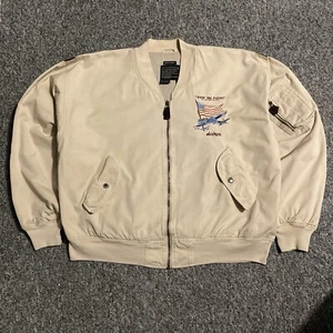 Giacca da volo vintage Avirex MA-1 anni '90 bomber ricamato uomo media (vestibilità ampia) - Foto 1 di 11