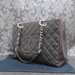 CHANEL Caviar Skin Leather GST Dark Brown Tote Bag Handbag #2758 Rise-on - Picture 1 of 17