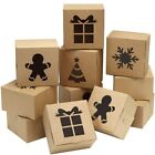 30 Kraft Cardboard Bakery Cookie Boxes Set 4x4x2.5Inch Auto-Popup for Christmas 