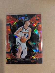 2022-23 Select Prizms hielo agrietado rojo #85 Christian Braun - casi nuevo - Imagen 1 de 1