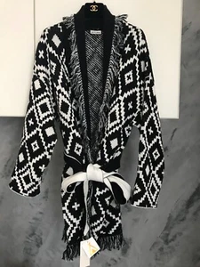 MITAWA CARDIGAN/COAT DONNA TAGLIA S   BIANCO E  NERO IN COTONE - Picture 1 of 12