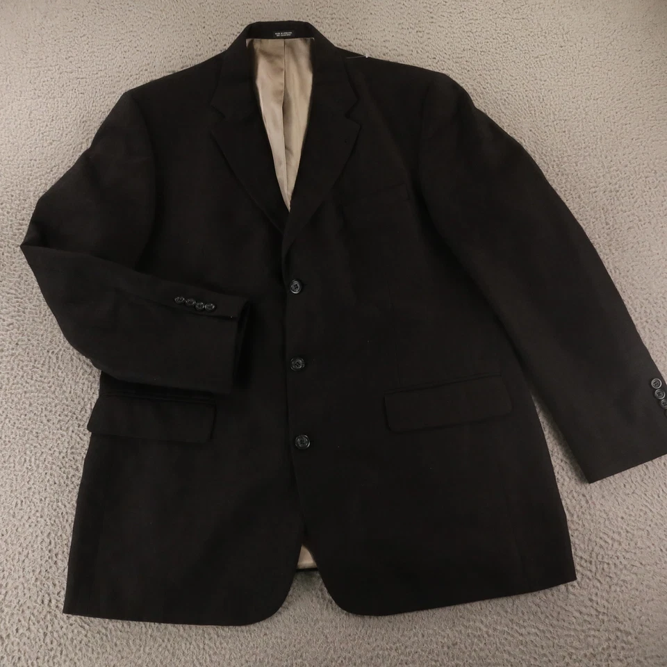Chaqueta de Colección Hopsack XL XLT Negro Lino Poliéster Blazer Abrigo Deportivo 46L Foto 1 de 4