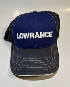 Neu Lowrance StrapBack Mütze Marke Hicorp verstellbar blau & grau Trucker Cap Mesh - Bild 1 von 8