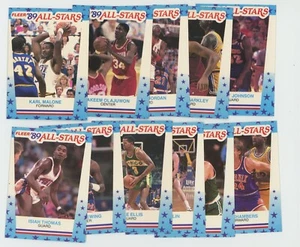 1989-90 Fleer Basketball All Star Sticker Complete Set of 11 - Picture 1 of 5