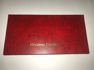 A DOUBLE RED/gold -- printed FIREARMS CERTIFICATE /LICENCE HOLDER/ - SGC/FAC - Picture 1 of 2