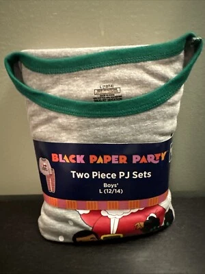 Pijama de papel negro para fiesta de Navidad negro Papá Noel niños 12/14 grande Foto 1 de 4