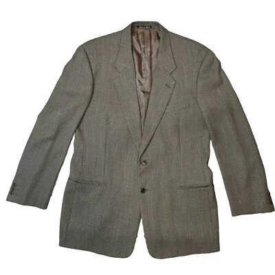 Casaco esportivo masculino MANI by Armani Itália bronzeado geométrico 100% lã virgem 43R - Imagem 1 de 4