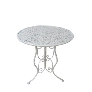 Gartentisch Lani Weiß Metalltisch nostalgisch Ø 60 cm Weiß HTI-Line - Bild 1 von 2