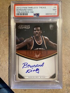 2012-13 Panini Timeless Treasures Treasured Ink /199 Bernard King #4 PSA 7 Auto
