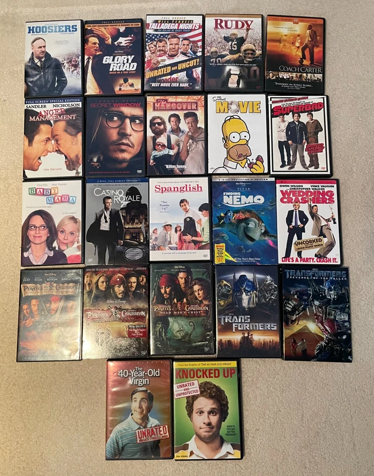 Лот товаров с фильмами на DVD - очень хорошее состояние товара - спорт/комедия/экшн/триллер - Изображение 1 из 1