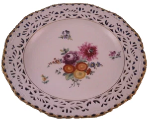 Antique 18thC KPM Berlin Porcelain Reticulated Floral Plate Porzellan Teller #2 - Picture 1 of 10