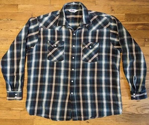 Camisa a Cuadros Dakota Five Brother De Colección - Para Hombre XL - Perla A Presión Manga Larga - *Leer - Imagen 1 de 23