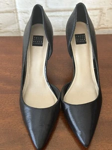 White House Black Market Pumps mit schwarzem Absatz Schuhe 7,5 ausgeschnittene Seiten - Bild 1 von 18