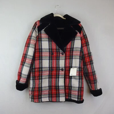 Chaqueta ASOS Talla 4/6 Reversible Negra Súper Suave Piel Cuadros Cuadros Leñador Foto 1 de 4