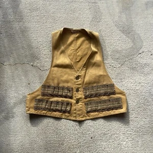 Vintage Hunting Vest Mens Medium Brown Shooter Hunters Hunting Casual 50s - Picture 1 of 7