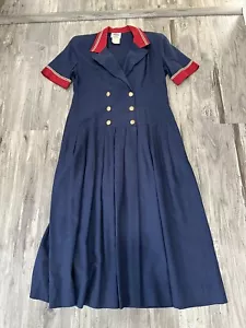 Vestido náutico vintage Lanz años 80 cintura baja con bolsillos - Imagen 1 de 8