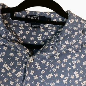 Camisa de Vacaciones Vintage Años 90 Ralph Lauren Azul Aciano 100% ALGODÓN Mod FLORAL L - Imagen 1 de 9