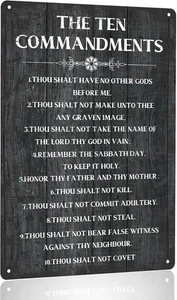 Die Zehn Gebote Du sollst keine anderen Götter vor mir haben Metallschild zum Aufhängen  - Bild 1 von 12