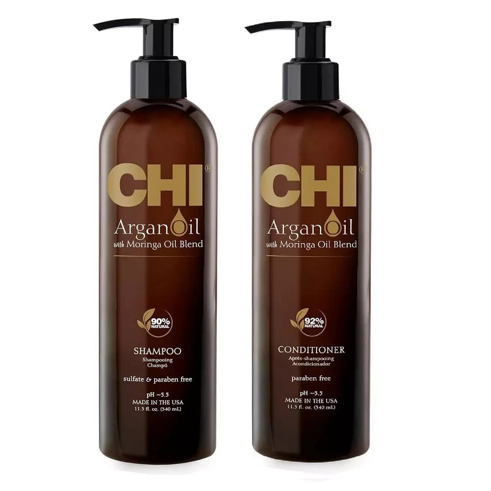 CHI Argan Oil Plus Moringa Oil Shampoo & Conditioner 11.5 oz Duo - (2 PACK)