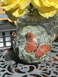 "Relleno de cuenco decorativo bola orbe mariposa multicolor hojas de mariposa resina 4""" - Imagen 1 de 12