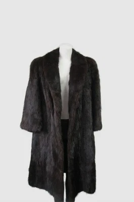 Women's Sz 12 Dark Brown  Muskrat Fur Coat Jacket  MINT+ Woman - Image 1 of 4